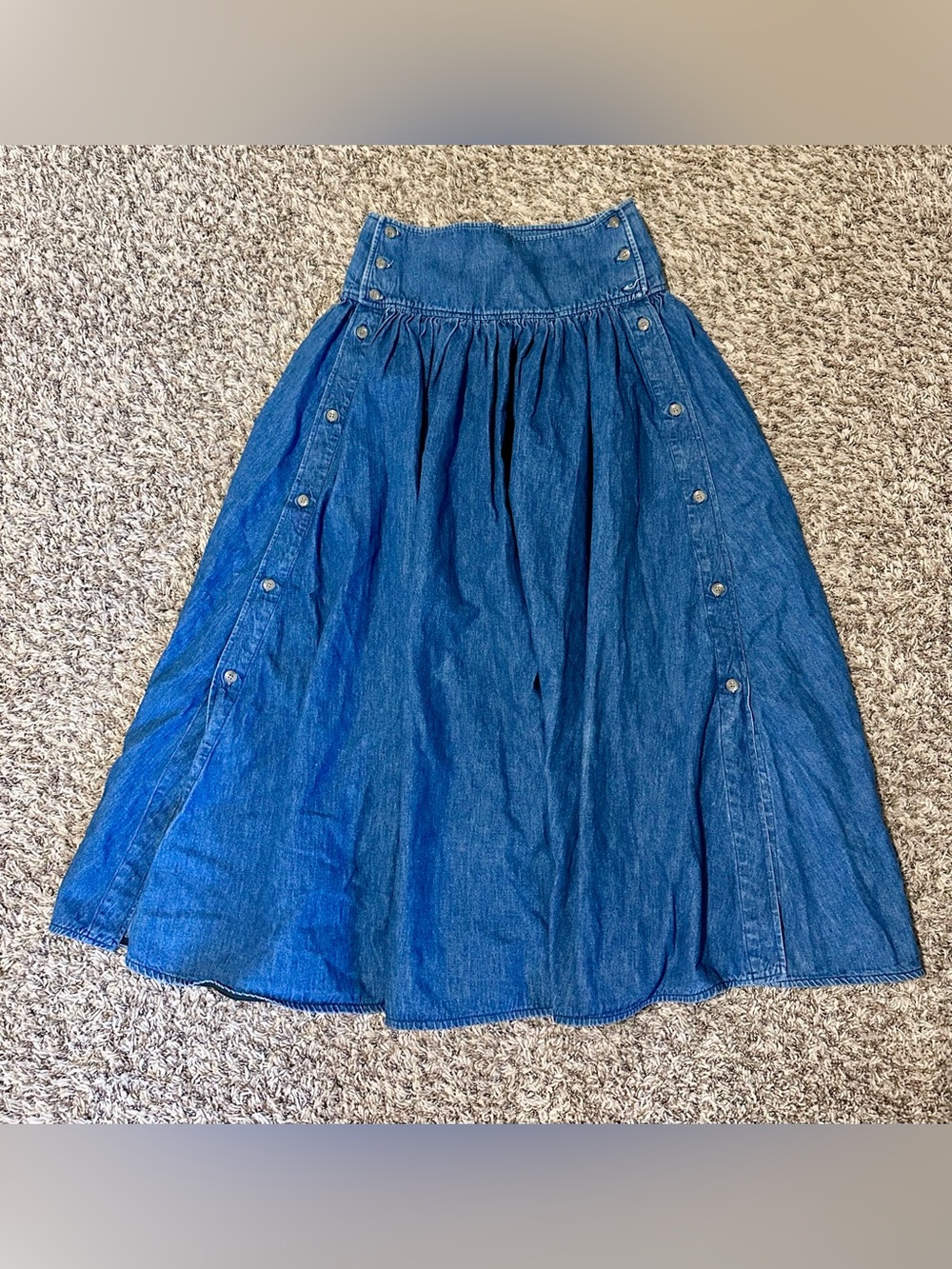 Vintage Denim Maxi Skirt Retro Vibes